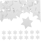 SHINEOFI 50 Stück Kleine Holzsterne zum Basteln Unbeschichtete Holzscheiben für Diy Projekte für Hochzeitsdekoration und Party Accessoires Natürliche und Stabile Materialien