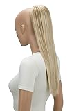 PRETTYSHOP 55cm Haarteil Zopf Pferdeschwanz Haarverlängerung Glatt Blond Mit Strähnen PH529