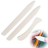 Erioscar 3-Teiliges Falzbein aus Knochen, Bone Folder Creaser Scoring faltendes Rillpapier Lederhandwerk, Kunststoff-Papierklappmesser für Papierhandwerk, zur Lederverarbeitung (2 große und 1 kleine)
