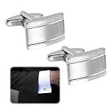 Herren Silber Manschettenknöpfe, Manschettenknöpfe Personalisiert, Manschettenknöpfe Herren Cufflinks für Festival Geburtstag Weihnachten Geschenk Tanzparty