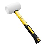 CCLIFE Gummihammer Weiß 450g Zertifiziert durch TÜV und GS Gummi hammer mit zwei Seiten, D=55 mm Schonhammer für Bodenleger und Fliesen
