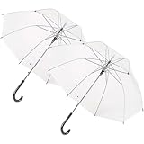 BURI Regenschirm 2er Set | Transparent & sturmfest | Automatikschirm 88cm Ø | Windfest & stabil | Durchsichtiger Regenschirm für Damen & Herren | Hochzeitsgeschenk
