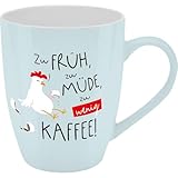 GRUSS & CO Becher mit Motiv Zu wenig Kaffee | Tasse mit Spruch, New Bone China Porzellan, 35 cl, mit Geschenkbaderole | lustiges Geschenk, Geburtstag | 74211