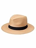 mh michael heinen Herren Panamahut, Sonnenhut, Sommerhut, Strohhut, Papierhut, breite Krempe, aus Papier braun L