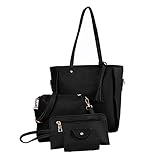 BEAHING Frauen Damen 4pcs Handtasche Set, PU Ledertasche Set Wallet Bag Umhängetaschen Top Griff Satchel Set für Frauen
