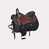 TTZGMTRC Authentischer Rindsledersattel - Traditionelles Westerndesign mit modernen Komfortmerkmalen - Ideal für Reiter,Braun,Set