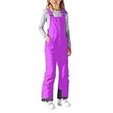 Skihose Kinder Jungen Mädchen Schneehose Wasserdicht Overall Snowboardhose Zip Ski Atmungsaktive Wanderhose Thermohose Warm Winterhose Outdoorhose Strapshose mit Taschen