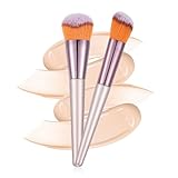 Andibro 2 Stück Make-up Pinsel, Abgewinkelter Foundation Pinsel Blush Pinsel Kabuki Pinsel Kontur Rouge Bronzer Highlight Multitasking Gesichtspinsel für flüssiges Creme Verbergen Mischen Festlegen