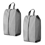 2 Stück Schuhbeutel Reise, 39cm Groß Schuhtasche Koffer Wasserfeste, Schuhtaschen Schmutzabweisender Schuhsack Tasche für Schuhe, Urlaub Shoe Bag Tasche zur Trennung von Schuhen Kleidung (Grau)