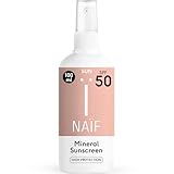 Naïf Sonnenschutzspray auf mineralischer Basis - Für die ganze Familie - LSF 50 - Wasserresistent - Ohne Mikroplastik, Mineralöle oder Silikone - Umweltfreundlich - Dermatologisch getestet - 100ml