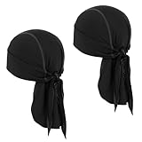 Kühlende Durag Bandana Cap Mütze,2 Stück Absorbiert Schweiß Kopftuch Unterhelm,Bandana Atmungsaktiv Kopfbedeckung Laufmütze,Kopftuch Herren Radfahren Motorradfahren für Radfahren Reisen Laufen Fitness