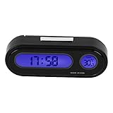 Auto Thermometer Voltmeter Uhr, 2 in 1 Auto Fahrzeug Innenraum Mini elektronische Uhr LED Digitaluhr Thermometer Voltmeter