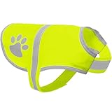 Voarge Reflektierende Sicherheitsweste für Hunde, Hohe Sichtbarkeit, Reflektierende Sicherheitsweste Haustierweste für Nachts im Freien (Gelb, L)