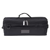 Qinlenyan Leicht zu reinigende Werkzeugtasche, Mehrzweck-Camping-Organizer, Reise-Kochgeschirr-Tasche, großes Fassungsvermögen, Reißverschluss, wasserdicht, Schwarz , Einheitsgröße, Saum-Stil