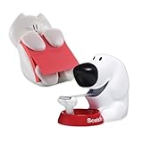 Post-it Z-Notes Spender in Katzenform mit 1 Block Super Sticky Notes im Pink und Scotch Magic Tape Hunde Tischabroller Weiß mit 1 Rolle – Klebezettel und Klebeband Set für Büro, Schule und Zuhause