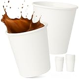 Commerline 100 Stück Kaffeebecher to go, 200 ml (8oz) Pappbecher Weiß für Kaffee & Tee, Einwegbecher aus Kraftpapier, Papierbecher, Trinkbecher für Coffee&Tea