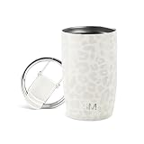 Simple Modern Thermobecher Kaffeebecher to go mit Klappdeckel | Isolierter Edelstahl-Kaffeebecher | Geschenke für Frauen und Männer | Voyager | 350ml | Cream Leopard