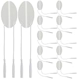 Toyvian 10 Stück Selbstklebende Ovale Silikon Massagepads Wiederverwendbare Tragbare Elektroden für Körperpflege und Schmerzlinderung