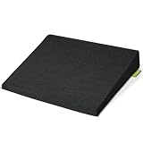 Beautissu Formstabiles Keilkissen mit Anti-Rutsch Bezug Waschbar & Reißverschluss – Ergonomisches Sitzkissen Keilkissen für Stuhl Homeoffice Büro Stuhlkissen Büro 37x33,5cm Schwarz – BeauErgo