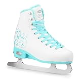 SMJ Snowbella Schlittschuhe VERSTELLBAR Damen Mädchen Eiskunstlauf Eislaufschuhe Klassische Eislauf Weiß/Mint | Größen: 31-34, 35-38, 39-42 (M (35-38))