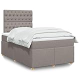 Azzrora Boxspringbett Boxspringbetten Bockspringbett Boxspringbett Matratz Boxspringbett Mit Matratz Boxspringbett mit Matratze Taupe 120x200 cm Stoff
