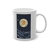 Bitcoin-Tasse 330ml – Weiße Keramik-Kaffeetasse | Beidseitig bedruckt | Spülmaschinenfest | Für Krypto-Fans & Trader