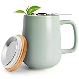 Happy Lemuro Teetasse mit Deckel und Sieb - 500 ml - Tasse mit Deckel - Große Teetasse mit Sieb - Tee Tasse Groß - Tea Cup - Teetasse Groß - Große Tasse - Tee Zubehör - Tea Mug - Tasse mit Sieb