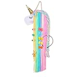MHJY Haarspangen Aufbewahrung Mädchen Einhorn Haarreifen Halter Kinder Haarschmuck Haarreif Halterung Organizer Regenbogen Garn Quasten Dekorationen