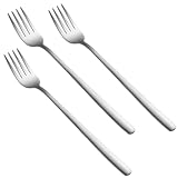 DOITOOL 3 Stück Teiliges Dessertbesteck aus Edelstahl mit Langem Rutschfestem Griff Poliert Spülmaschinenfest für Obst Salat Fingerfood Zuhause und Gastronomie