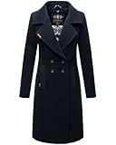 Navahoo Damen Mantel Trenchcoat Winterjacke Wintermantel B661 [B661-Wool-Navy-Gr.XL]