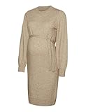 MAMALICIOUS Damen Mlneschale L/S Abk Knit A. Noos Dress, Natural Melange, XL EU