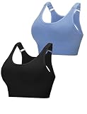 Litherday Sport BH Damen Starker Halt Push Up Yoga Sports Bra Ohne Buegel mit Abnehmbar Gepolstert Verstellbar Träger für Fitness Lauf Jogging