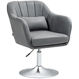 HOMCOM Sessel Wohnzimmer Loungesessel Relaxsessel mit Metallrahmen Lesesessel mit Mikrotuch, Polstersessel für Schlafzimmer, Wohnzimmer, Dunkelgrau