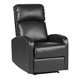 SVITA LEX Relaxsessel Fernsehsessel Beinablage Liegefunktion Ruhesessel Stuhl Kunstleder Schwarz