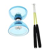 Amagogo Dreifacher Lager Diabolo LED Leuchten Chinesisches Spielzeug, Jonglieren Diabolos Spielzeug, Party Camping, Blau, wie beschrieben