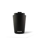MAMEIDO Thermobecher 350ml, 470ml & 700ml - dichter Kaffeebecher to go aus Edelstahl doppelwandig isoliert, auslaufsicher - Coffee to go Becher warmhaltend (Rich Black, 0,35l)