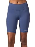 Terry Gepolsterte Damen-Fahrradhose mit 4 Taschen, moderate Kompression, hohe Taille, elastisch, Beininnenlänge 22,9 cm