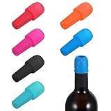 Ymapinc 6 Stück Sektflaschenverschluss Silikon Bunt Flaschenstopper Wiederverwendbarer Kronkorken Glasflaschenverschluss für Verschließen von Flaschen mit einem Öffnungsdurchmesser von 1,8cm-2,2cm