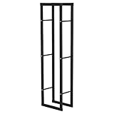 HOMCOM Feuerholzregal Kaminholzablage Kaminholzständer Kaminholzhalter 100kg Stahl Schwarz L40 x B25 x H150 cm