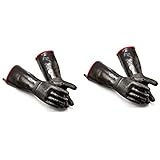 KEALBAUS 4 x hitzebeständige Handschuhe, Griller, isolierte Kochhandschuhe für Grill/Grill/Smoker/Ofenhandschuh/Backen, 43,2 cm lange Ärmel