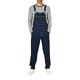 IQYU Herren Latzhose Praktische Overalls Arbeit Jeanslatzhose Retro Jumpsuit Jeans Männer Stretch Freizeithose Baggy Jeanshose Sommer Latzjeans Beiläufig Arbeitslatzhose Lange Cargo Jeanshose