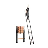 Ausziehbarer tragbarer Dachboden, zusammenklappbare kompakte Außenleiter, Mehrzweckleiter for den Haushalt, for die Reparatur und Reinigung zu Hause(4.3 Meters)