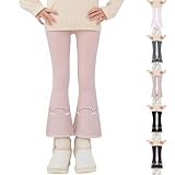 Generisch Babys Kinder Thermoleggings Mädchen Flared Leggings Weites Bein Schlagleggings Dicke Thermo Leggings Schlaghose Baggy Hose High Waist Bootcut Jazzpants Einfarbige Elegant Freizeithose