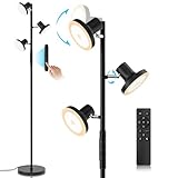 SIBRILLE Stehlampe Wohnzimmer 36W 2500LM Stehlampe LED Dimmbar mit Fernbedienung & Berührung 2700K-6500K, 3-Licht Leselampe Stehleuchte Moderne Deckenfluter LED Dimmbar für Wohnzimmer Büro Hotel