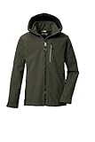 killtec Jungen Softshelljacke mit Kapuze KOW 226 BYS SFTSHLL JCKT, dunkeloliv, 176, 43515-000