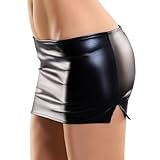 Damen Mini Lackleder Röcke, Sexy Low Rise Ruffle Röcke, Sex Leder Röcke Party & Club Kostüme