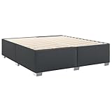vidaXL Bettgestell, Bettrahmen mit Lattenrost, Polsterbett Bett für Schlafzimmer, Doppelbett Kunstlederbett, Schwarz 200x200cm Kunstleder