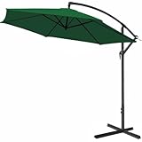 Kingsleeve® Sonnenschirm Brazil UV-Schutz 50+ inkl. Ständer Windfest 300cm Kurbel Alu schwenkbar neigbar Garten Terrasse 3m Ampelschirm grün