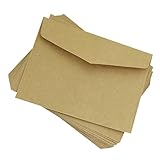 Veemoon 100Stücke Mini Umschläge aus Kraftpapier Leere Notizumschläge für Dokumente Postkarten und Briefe Verschenken oder Aufbewahren Kreative Projekte