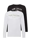 TOM TAILOR Herren 1034857 Langarmshirt Im Doppelpack, 29999 - Black, XXL EU